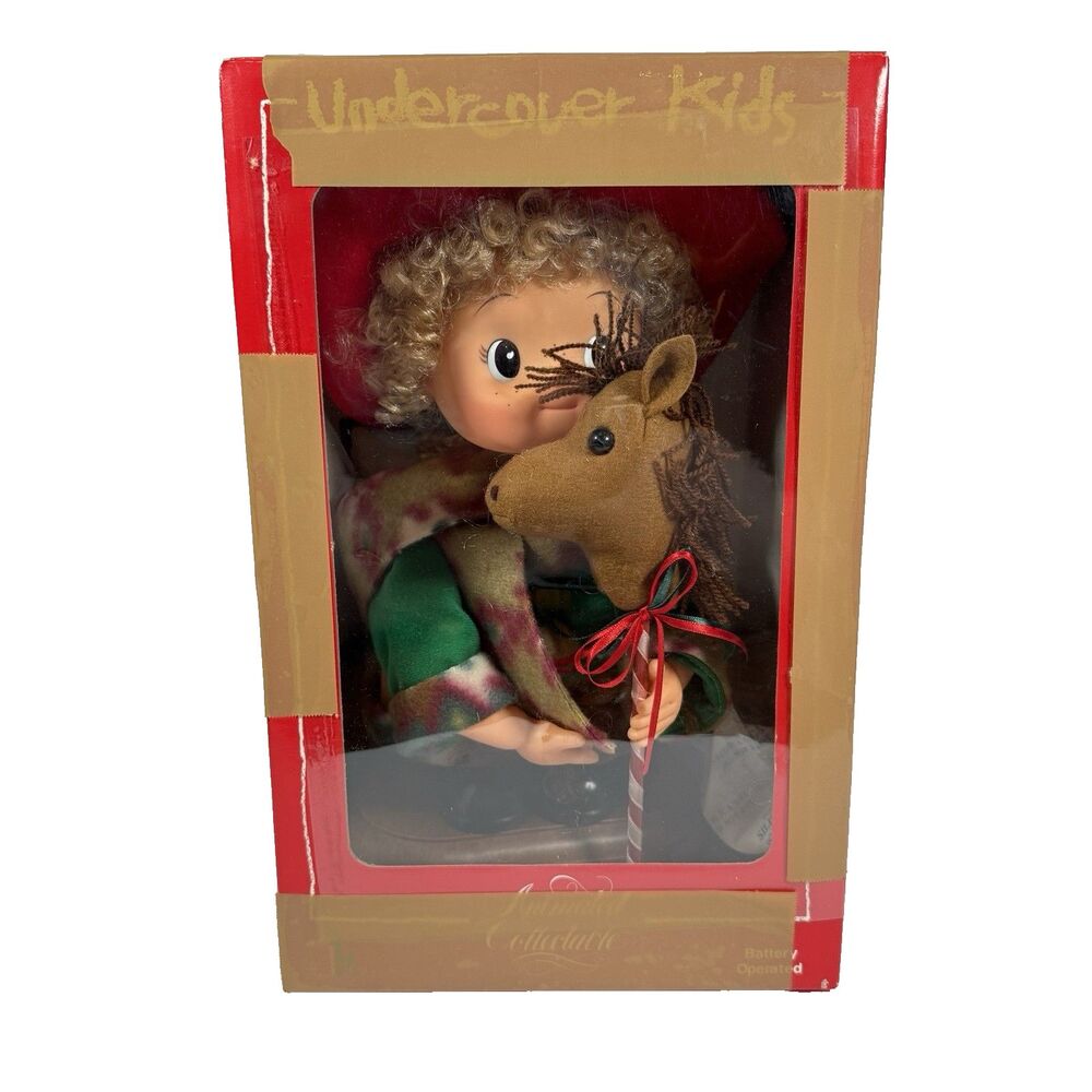 MOTIONETTE Christmas Boy  Undercover Kids horse animated musical 12" #44201